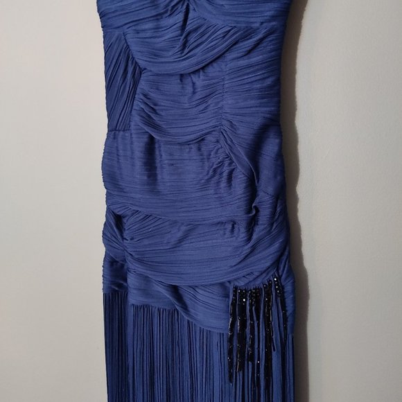 Blue Beaded Maxi Dress by Halston Heritage - Picture 4 of 13